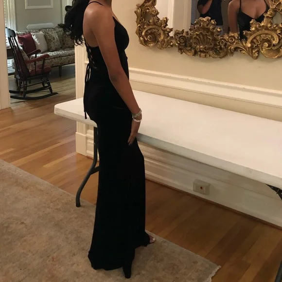 Dresses | Black Velvet Prom Dress | Poshmark